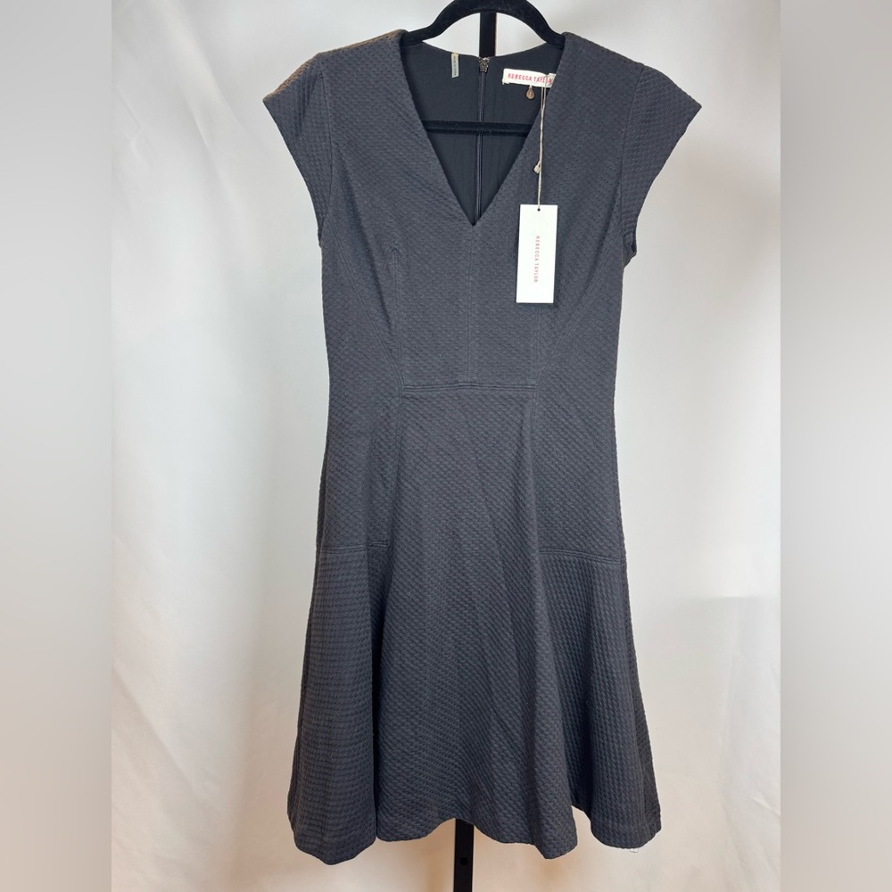 Rebecca Taylor SS NOV Texture Dress – Black, Size 6 | NWT